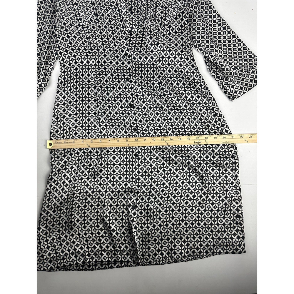 Spence Geometric Printed Silk Shirt Dress Button Down Size 8 New Without Tags - Picture 8 of 9